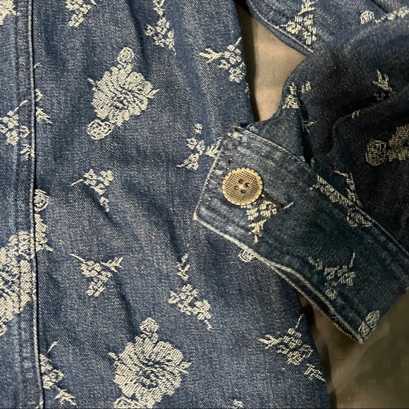 National wildlife floral jean jacket shirt 100% cotton size medium - Picture 5 of 7